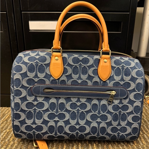 Coach Rowan Large Satchel Bag In Signature Canvas - Denim - Picture 3 of 8
